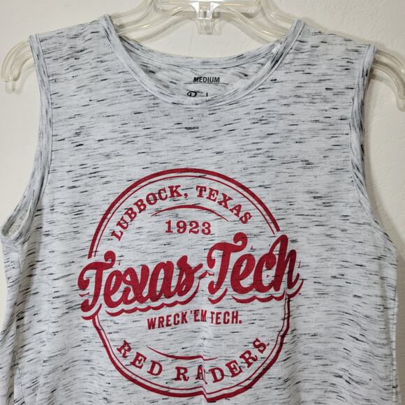 Texas Tech Tank Medium Split Back Layer Heather Gray College Football New NWOT - Picture 4 of 8